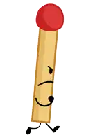 a cartoon drawing of a match with a face and arms and legs