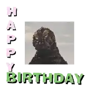 a picture of a monster says happy birthday