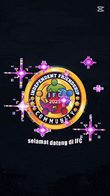 a red and yellow background with the words selamat datang di ifc on the bottom