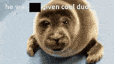 a picture of a seal with the words he was given cool dudes role below it