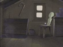 a cartoon of a person laying on a couch with a yellow towel