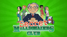 a poster for the secret millionaires club shows a man in a suit and tie surrounded by children