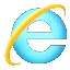 a blue e with a yellow circle around it on a white background