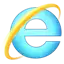 a blue e with a yellow circle around it on a white background