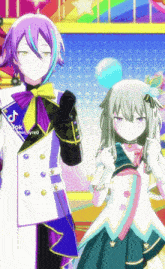 a couple of anime characters standing next to each other with tik tok written on the bottom