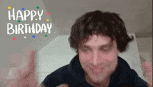 a man 's face is shown with the words happy birthday written on it