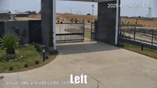 a concrete driveway with the words left on the bottom right