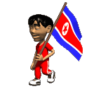 Walking Flag Sticker - Walking Flag North Korea Stickers
