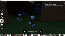a screenshot of a video game with setup generators on the bottom