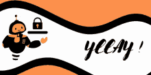 a sign that says yeemy with a robot and a lock on it
