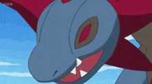 a close up of a cartoon character 's face with the letters bbc visible