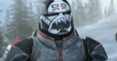a close up of a star wars clone trooper wearing a helmet and armor .