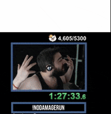 a picture of a man wearing headphones with the time 1:27 on it
