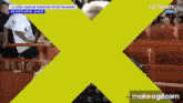 a yellow x with the words la otra cara de huracan vs estudiantes