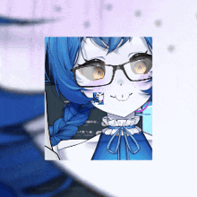 a close up of a girl with glasses and a braid