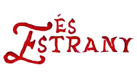 a white background with red letters that says es estrange