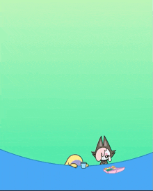 a cartoon drawing of a cat and a dog with water coming out of their mouth