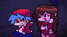 a boy and a girl are standing next to each other and the girl is wearing a mask