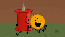 a close up of a cartoon character with a face and a smiley face .