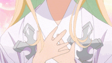 a close up of a girl 's face with her eyes closed and a flower in her hair