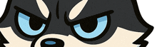a close up of a cartoon character 's face with an angry look on its face