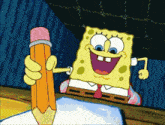 Spongebob Write GIF - Spongebob Write Writing GIFs