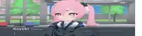 a cartoon girl with pink hair and the name koyuki seminar