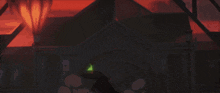 a purple glowing object is surrounded by a green glowing object