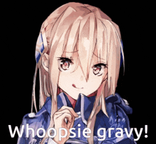 a picture of a girl with the words whoopsie gravy
