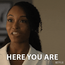 Here You Are Andrea Freemann GIF - Here You Are Andrea Freemann Yaya Dacosta GIFs