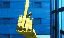 a gold hand is giving the middle finger