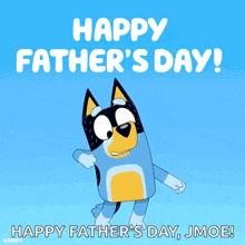 a happy father 's day greeting card with a cartoon dog