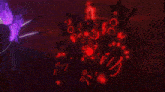 a robot with a purple light coming out of it 's face