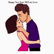Happy New Year Love Happy New Year With Hug GIF - Happy New Year Love Happy New Year With Hug Happy New Year Kiss GIFs