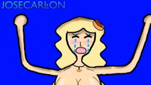 a drawing of a woman with a donut on her head and the name josecarlon