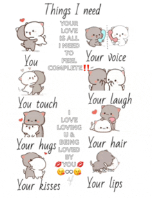 things i need your love is all i need to feel complete !