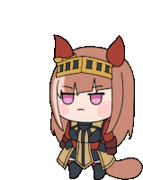 a cartoon of a girl wearing a crown and ears
