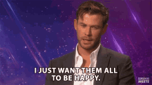 I Just Want Them All To Be Happy Chris Hemsworth GIF - I Just Want Them All To Be Happy Chris Hemsworth Wish GIFs