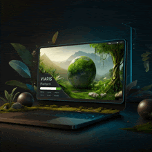 a laptop with a screen that says viaris platform