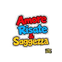 a sticker that says amore risate & saggezza
