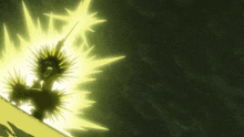 a cartoon drawing of a person being struck by a yellow lightning bolt