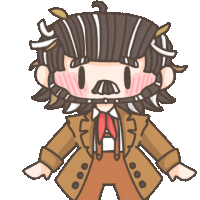 a cartoon drawing of a man with a beard wearing a suit and tie