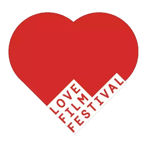 a red heart that says del love film festival