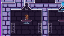 a video game is being played by a character named agu raj