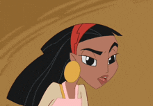 a cartoon character with a red headband on her head