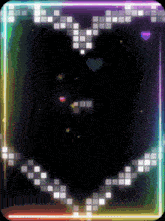 a black background with a rainbow border and a heart in the middle