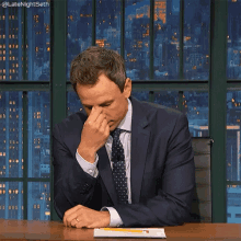 Seth Meyers Touch Nose GIF - Seth Meyers Touch Nose Disappointed GIFs