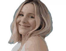 smile kristen bell happy excited pose