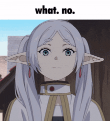 a picture of a girl with pigtails and the words what no on top