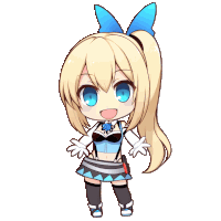 a little girl with blonde hair and blue eyes